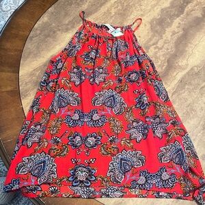 Red Boho Halter Top